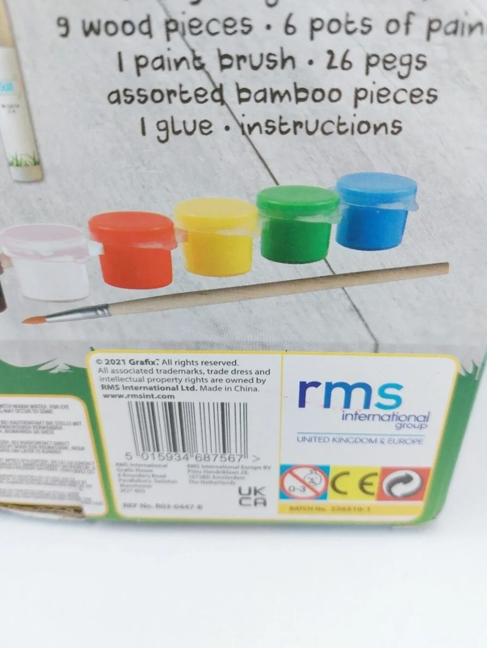 Grafix Paint Your Own Garden Bug Hotel Wooden Craft Kit Kids DIY Open Box Comple